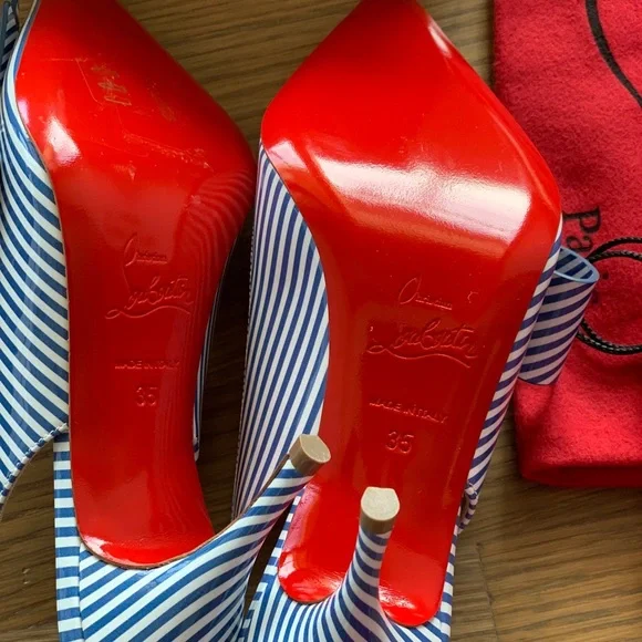 SOLD Christian Louboutin Clare Nodo Striped Side-Bow - Picture 6 of 12